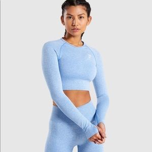 Blue marl vital seamless crop top